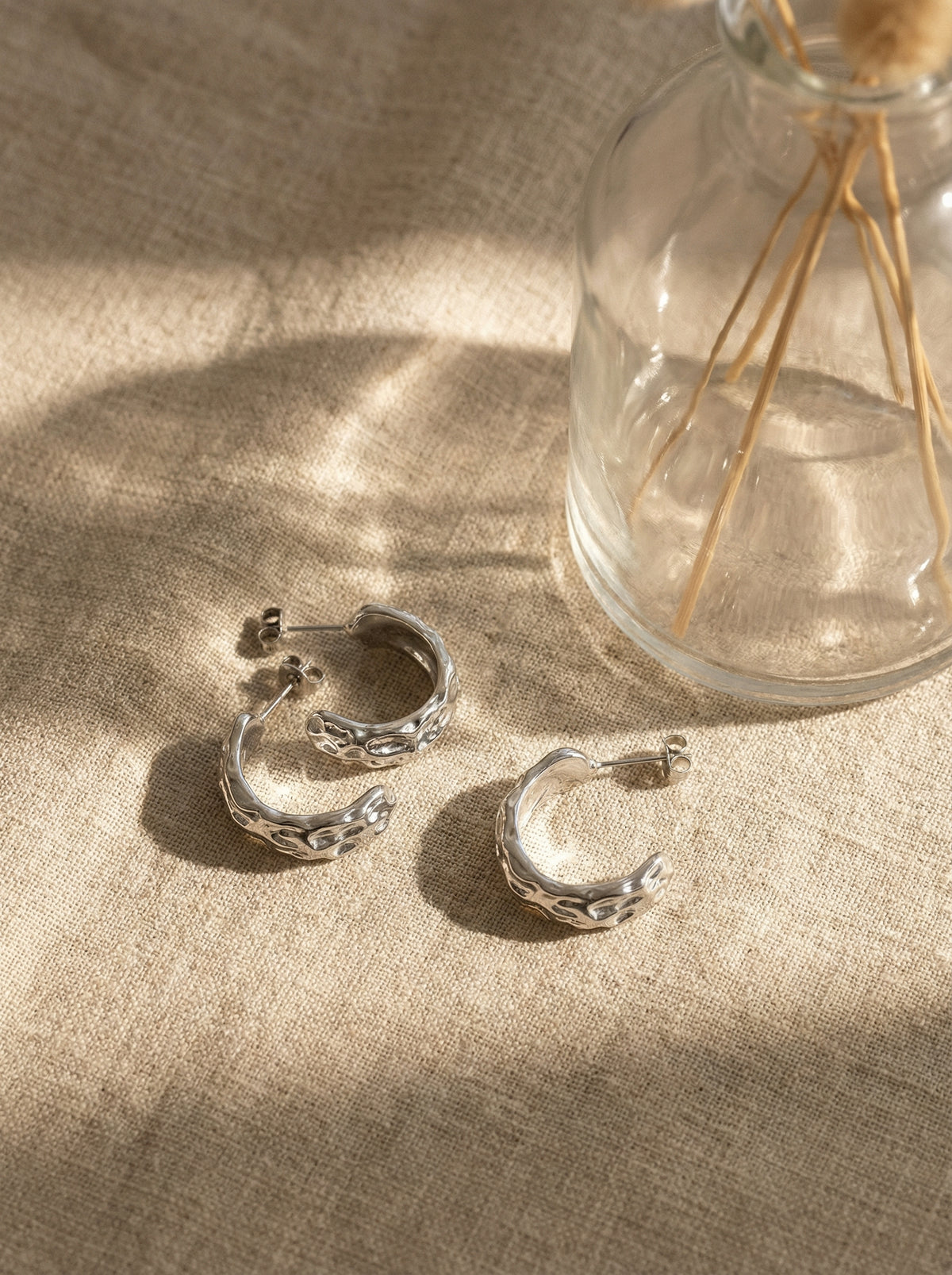 Sculpted Wave Hoop Earrings