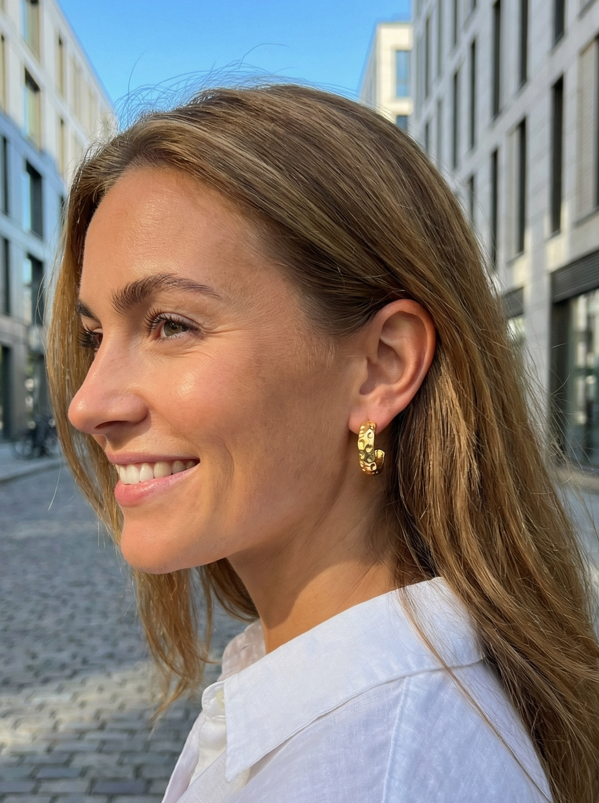 Sculpted Wave Hoop Earrings