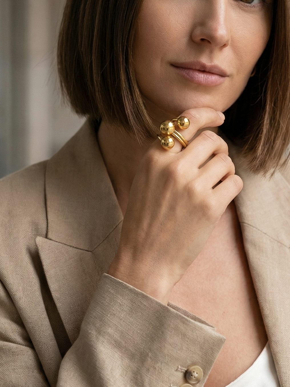 Sculptural Orb Ring