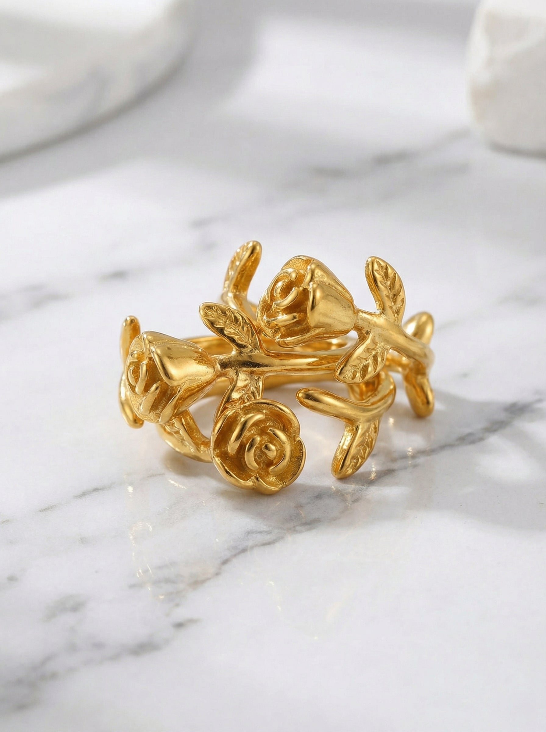 Rose Vine Open Ring