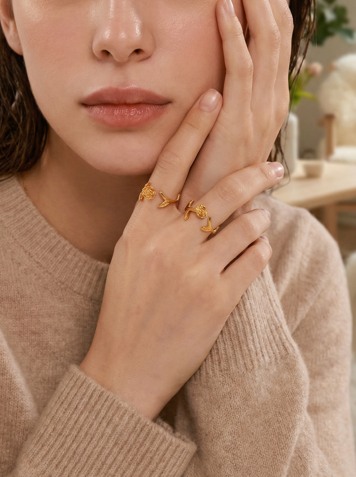 Rose Vine Open Ring
