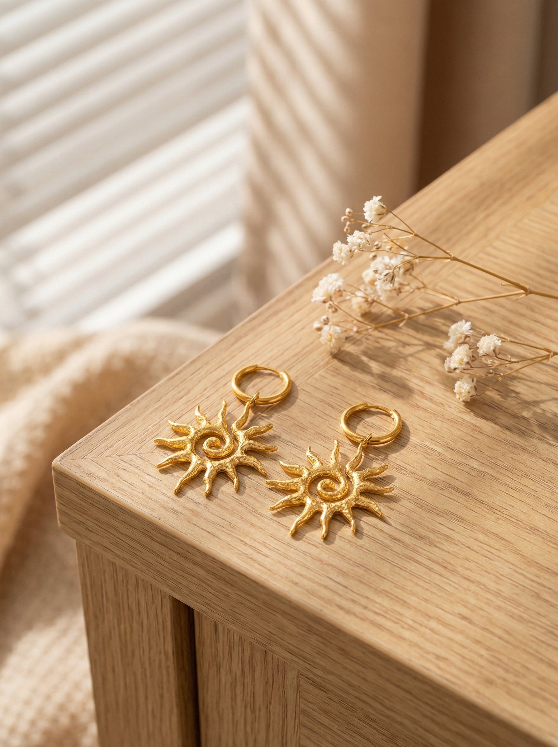 Spiral Sun Drop Earrings