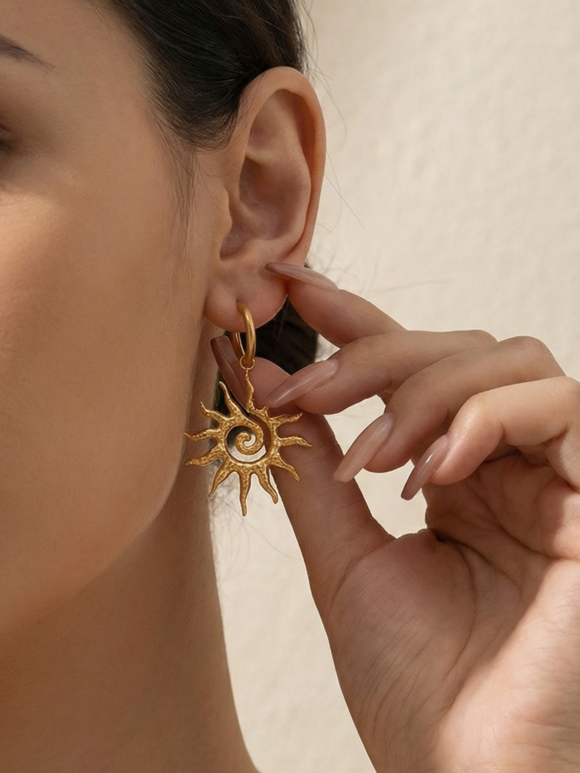 Spiral Sun Drop Earrings