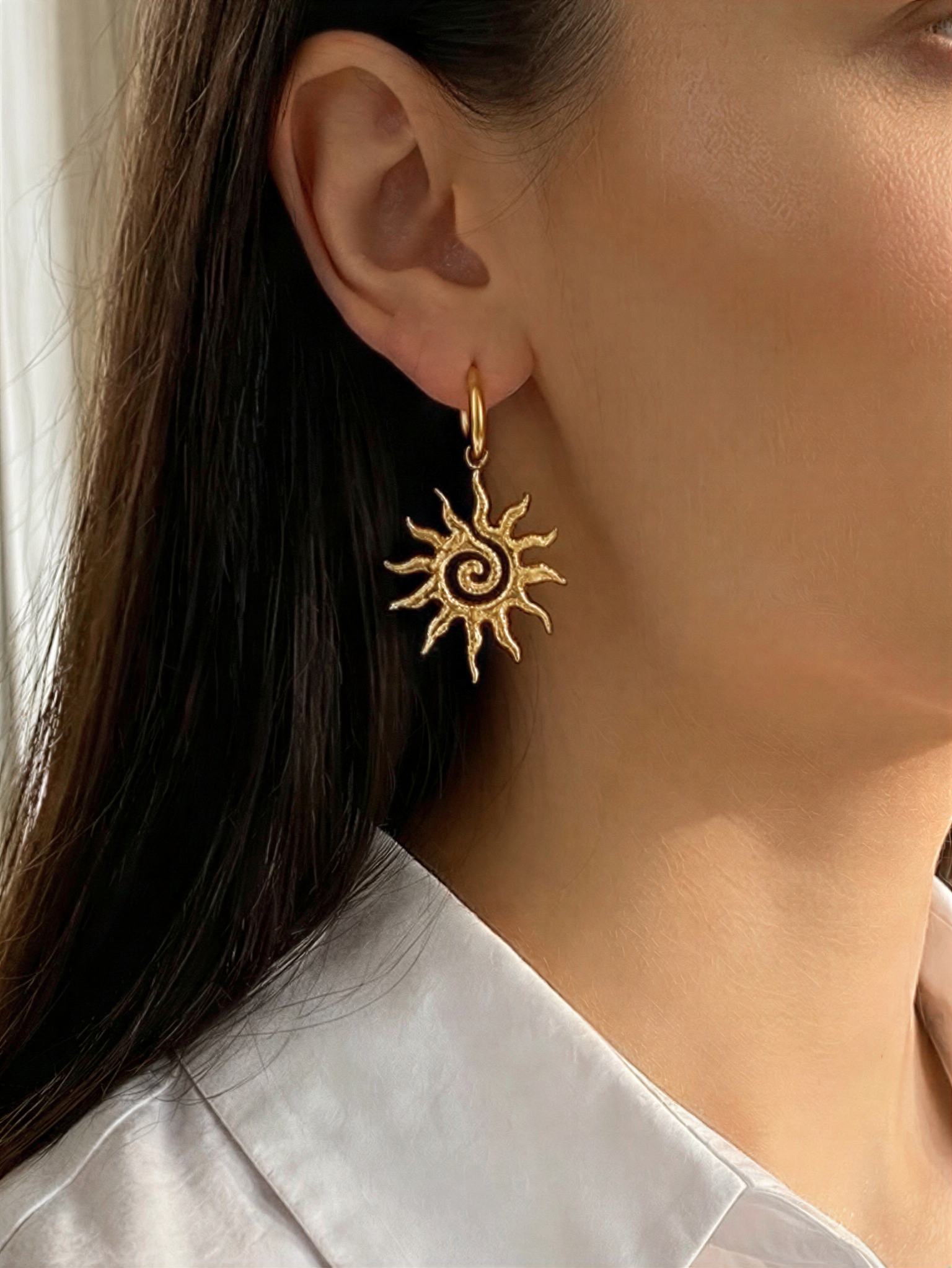 Spiral Sun Drop Earrings