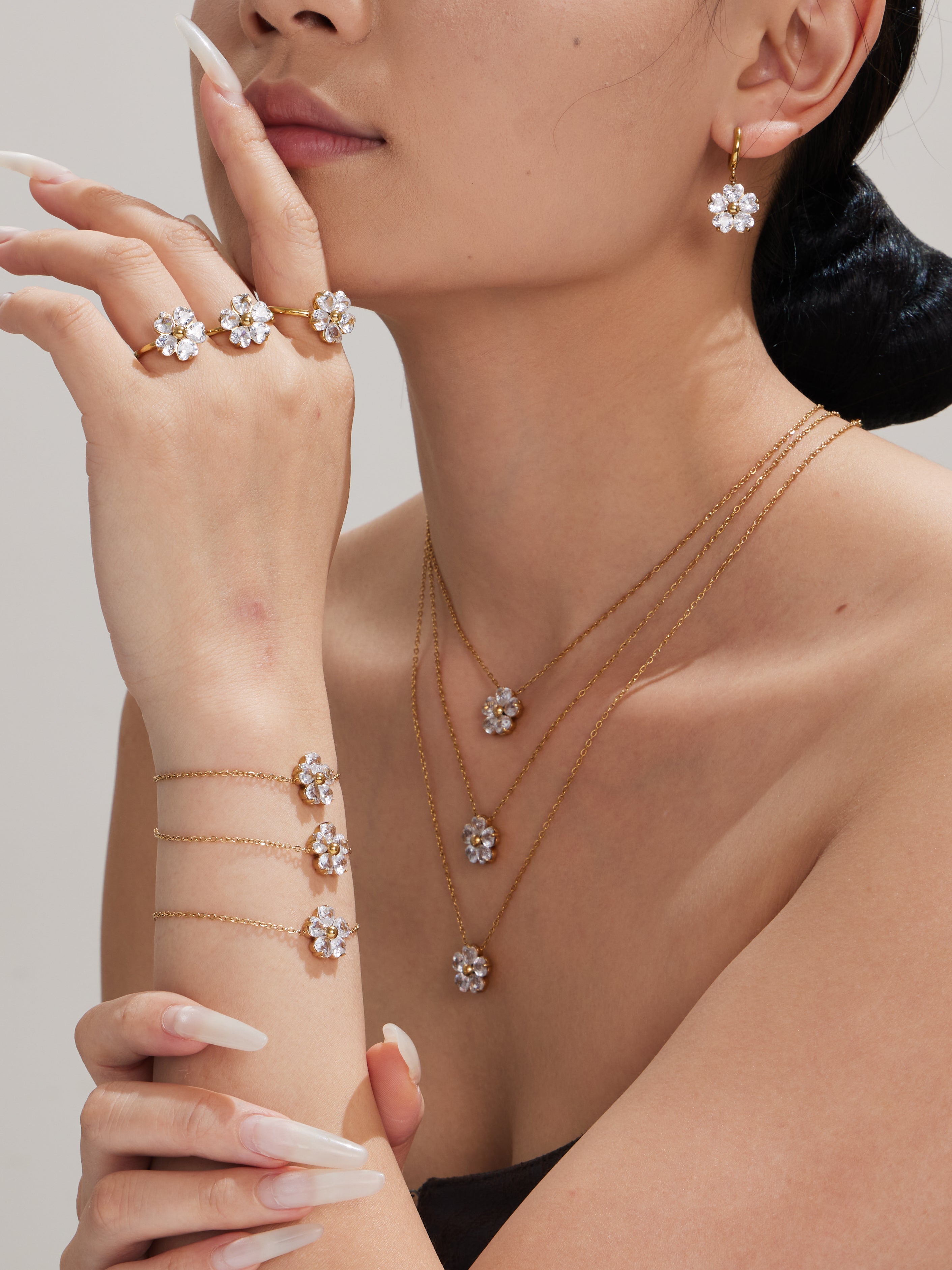 Crystal Flower Jewelry — Choose Your Piece