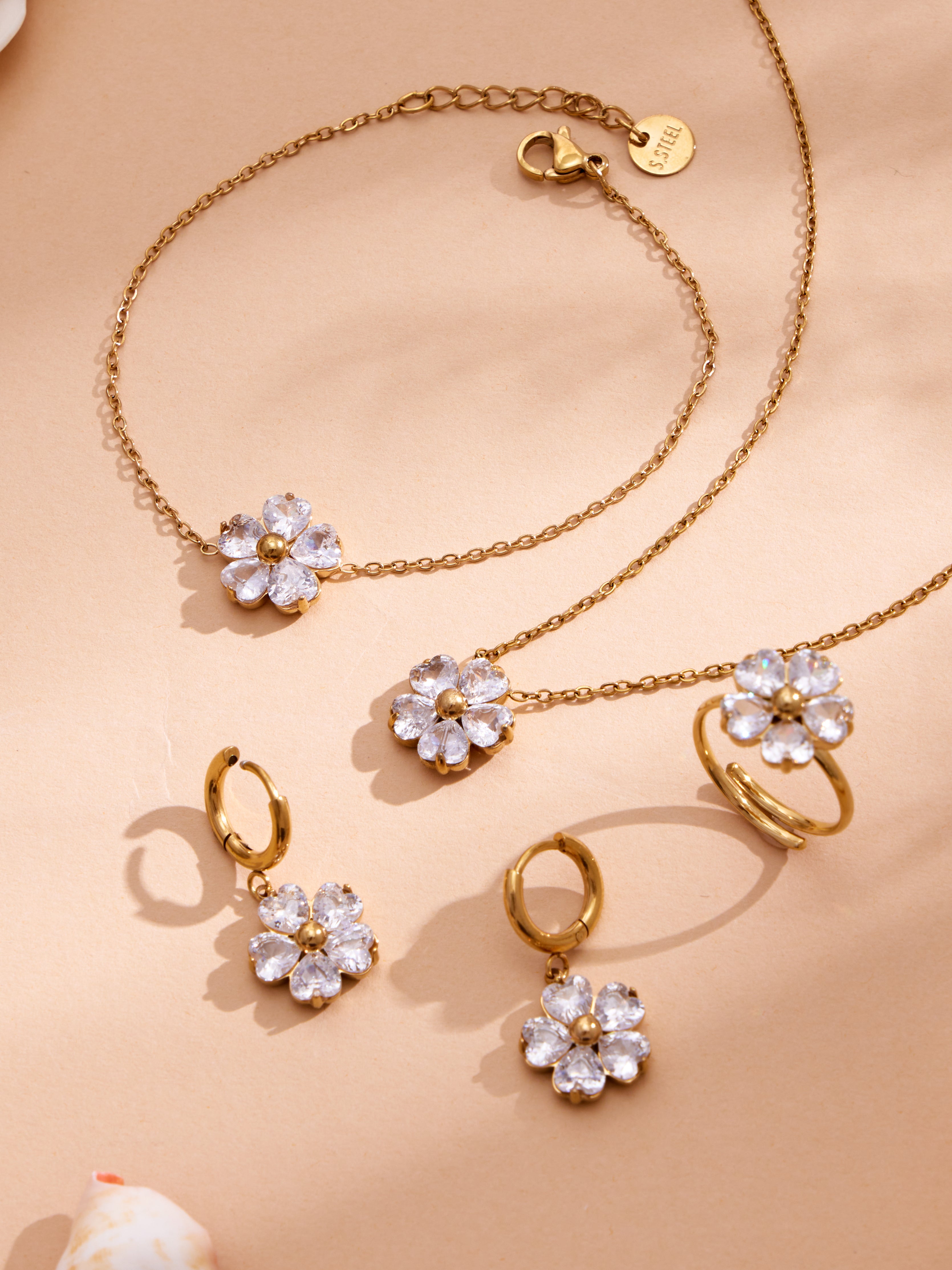 Crystal Flower Jewelry — Choose Your Piece