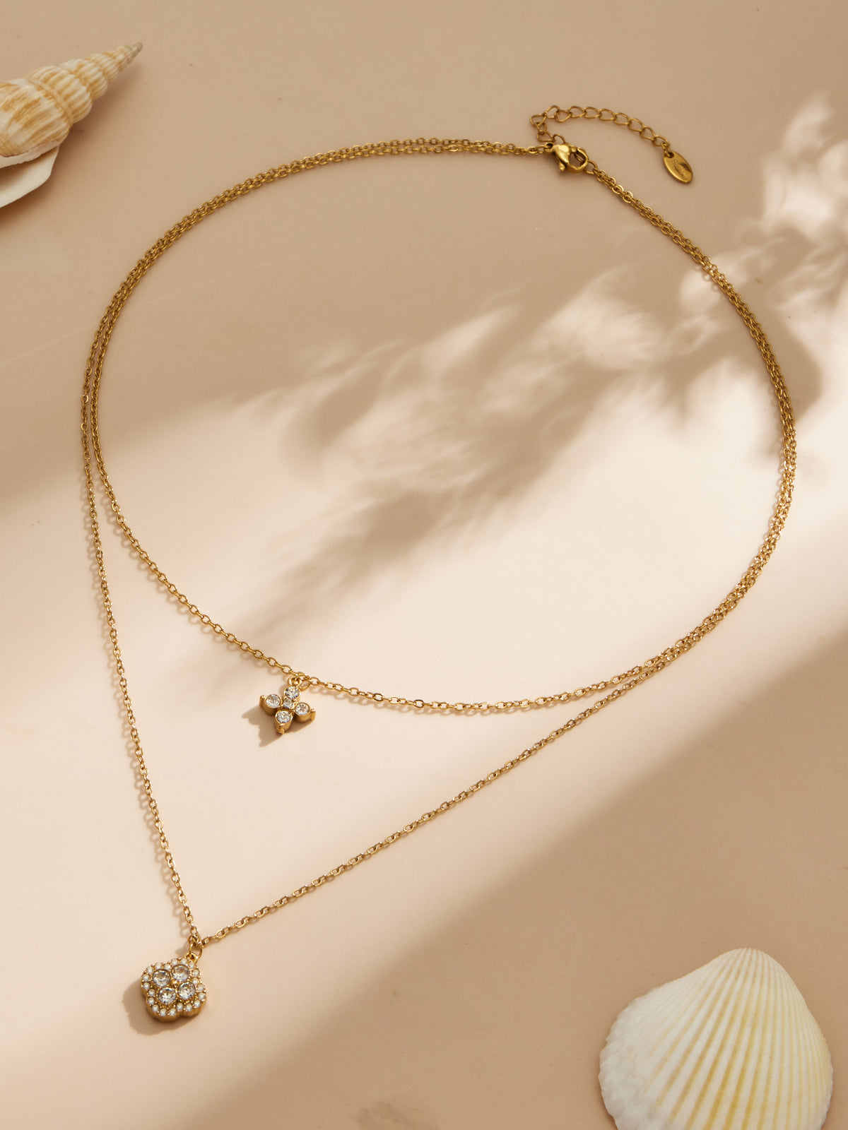 Crystal Flower Layering Necklaces