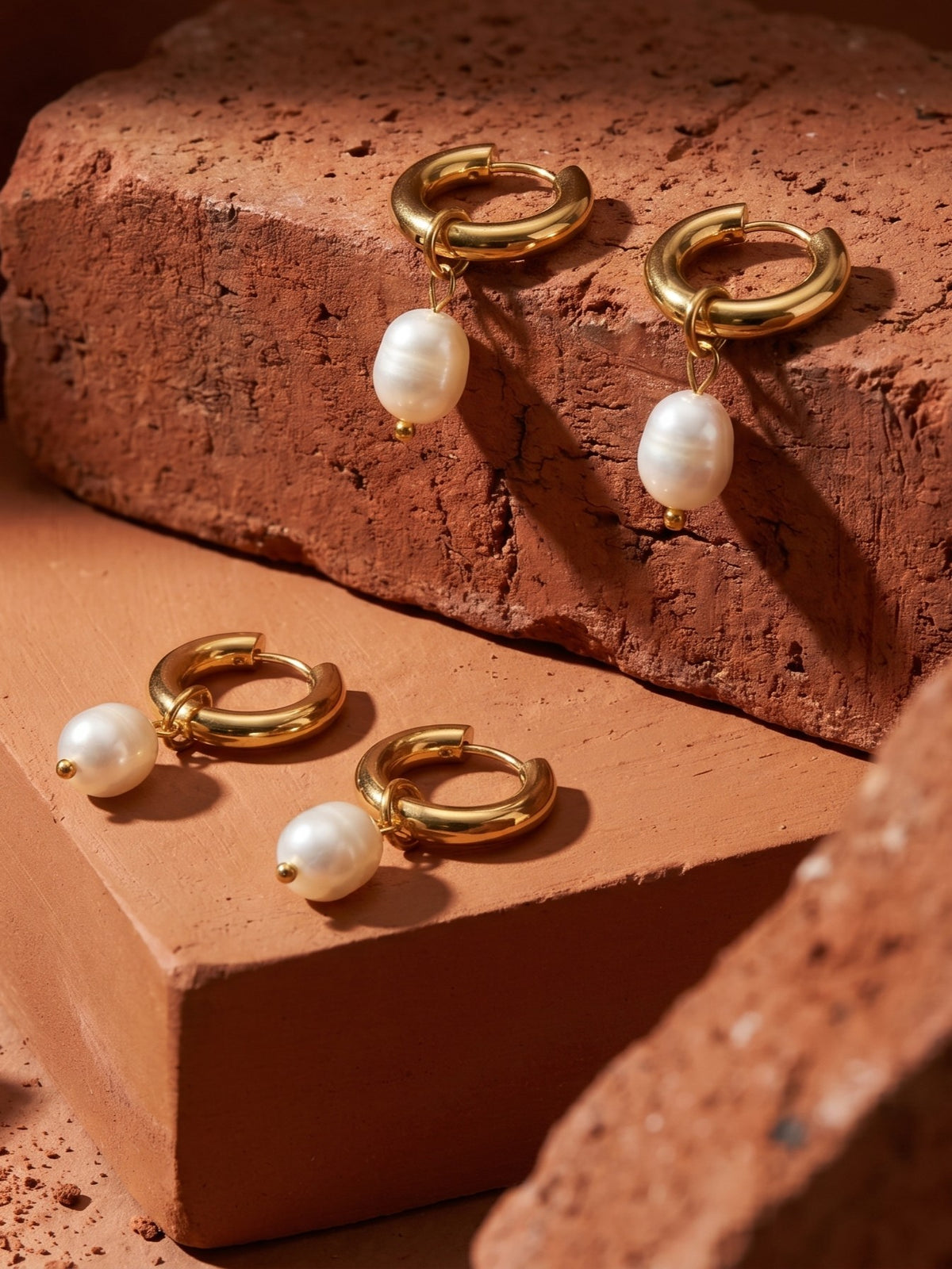 Pearl Charm Hoops