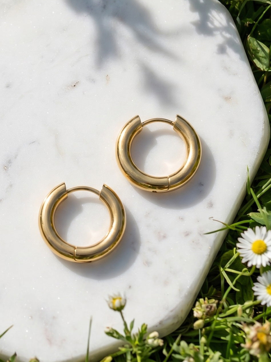 Pearl Charm Hoops