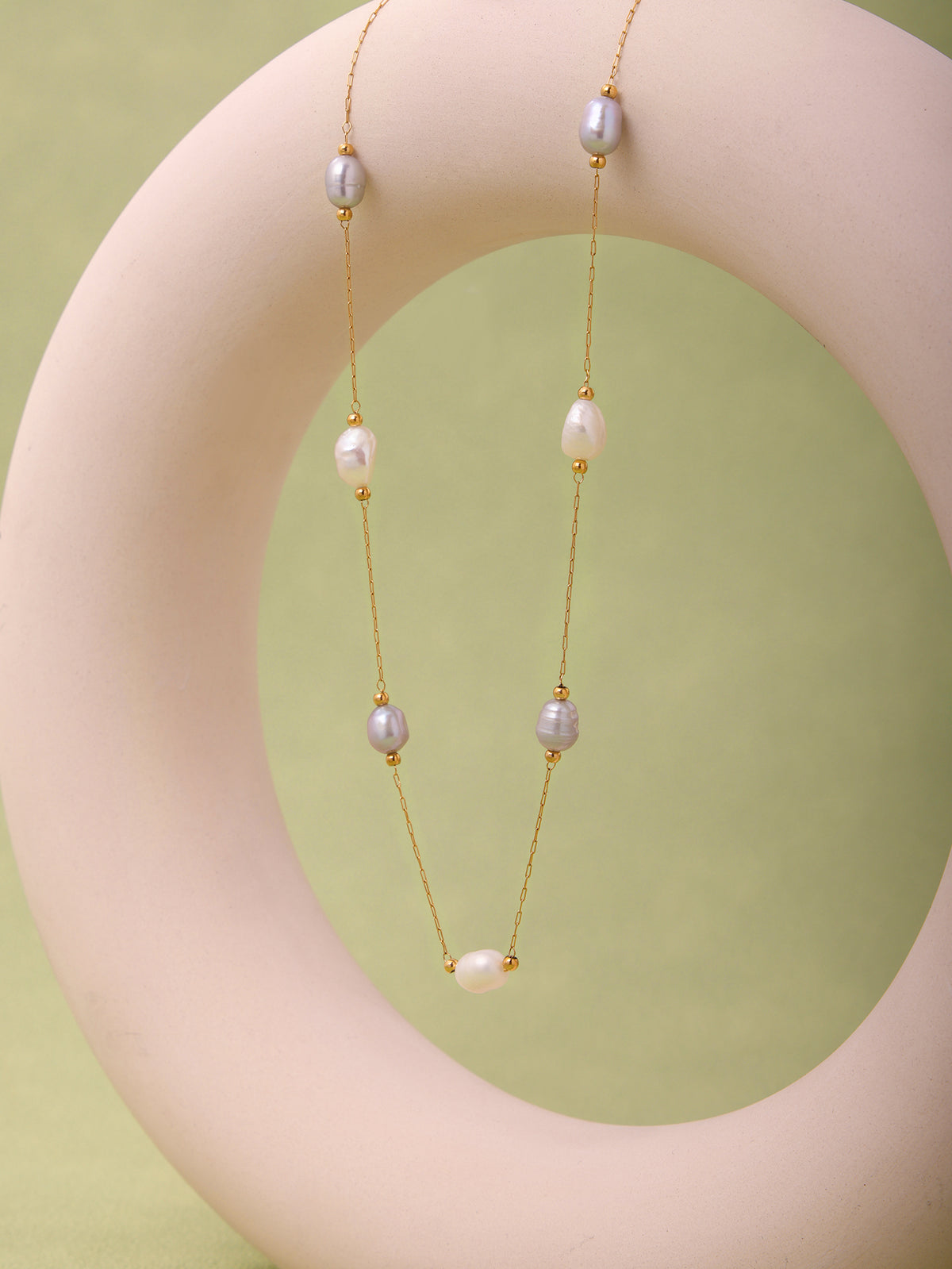 Lustre Pearl Station Necklace