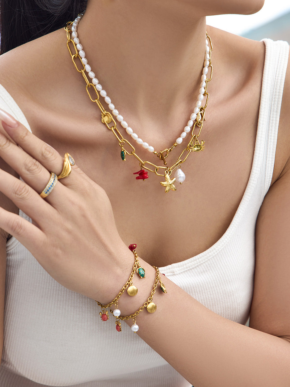 Ocean Wonders Necklace & Bracelet Set