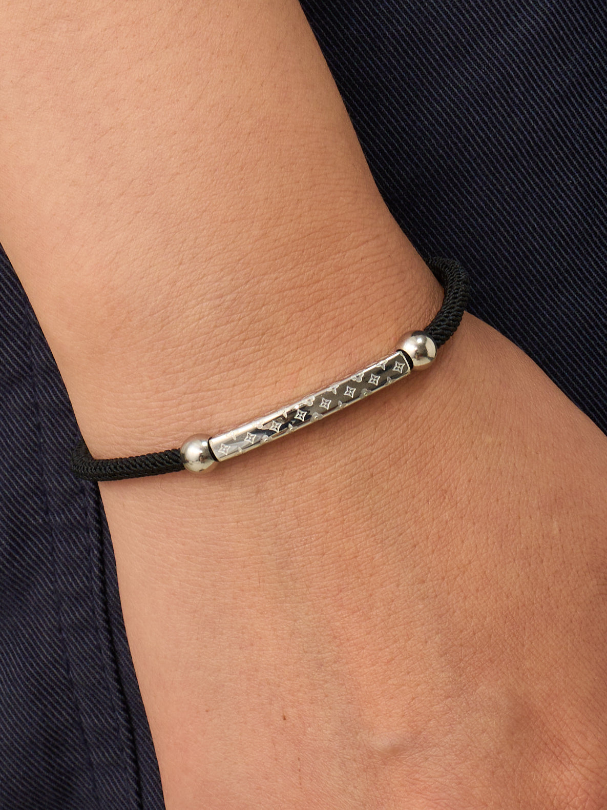 Engraved Bar Cord Bracelet — Gold or Silver