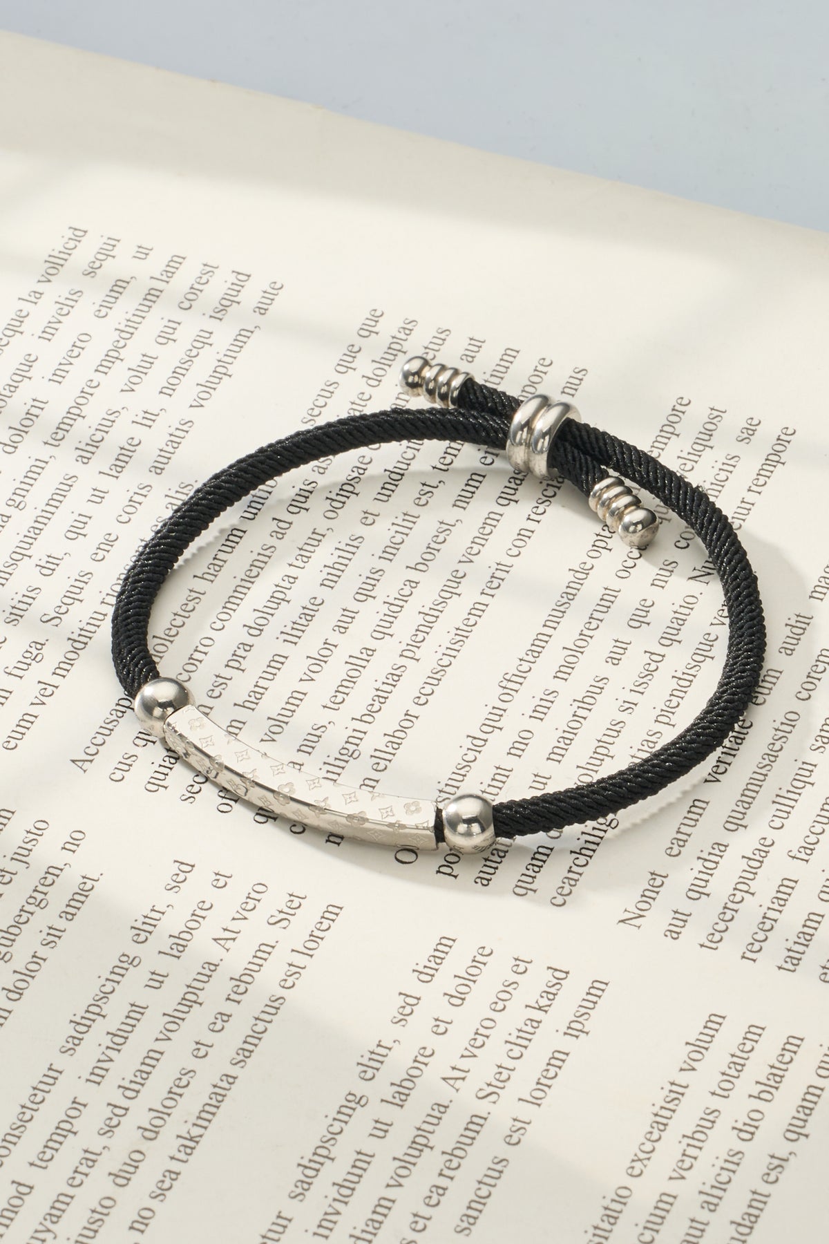 Engraved Bar Cord Bracelet — Gold or Silver