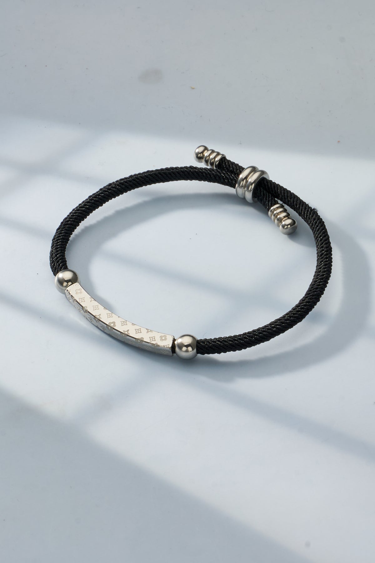 Engraved Bar Cord Bracelet — Gold or Silver