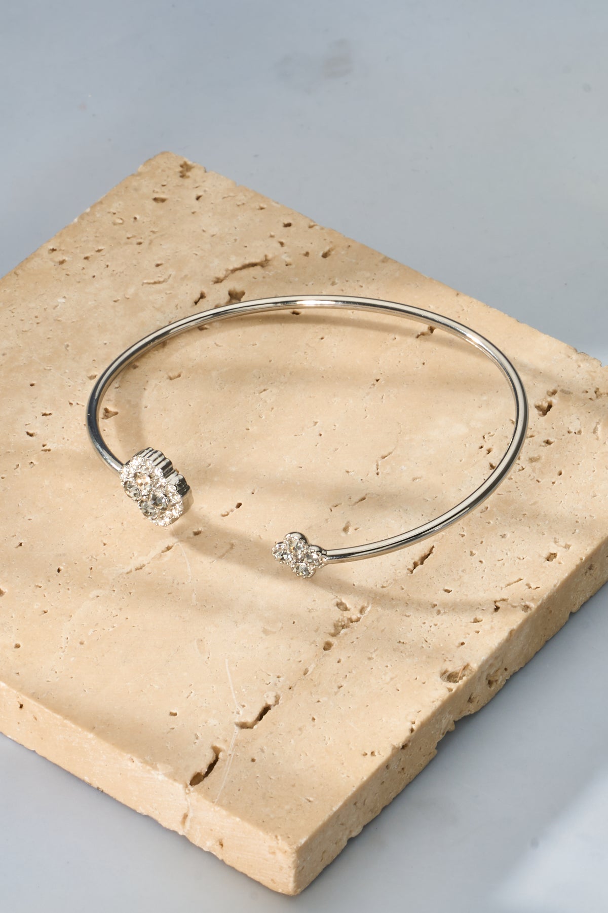 Crystal Motif Open Cuff Bracelet Collection