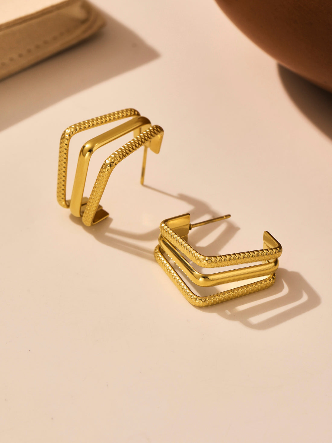 Sculpted Geometric Hoop Earrings