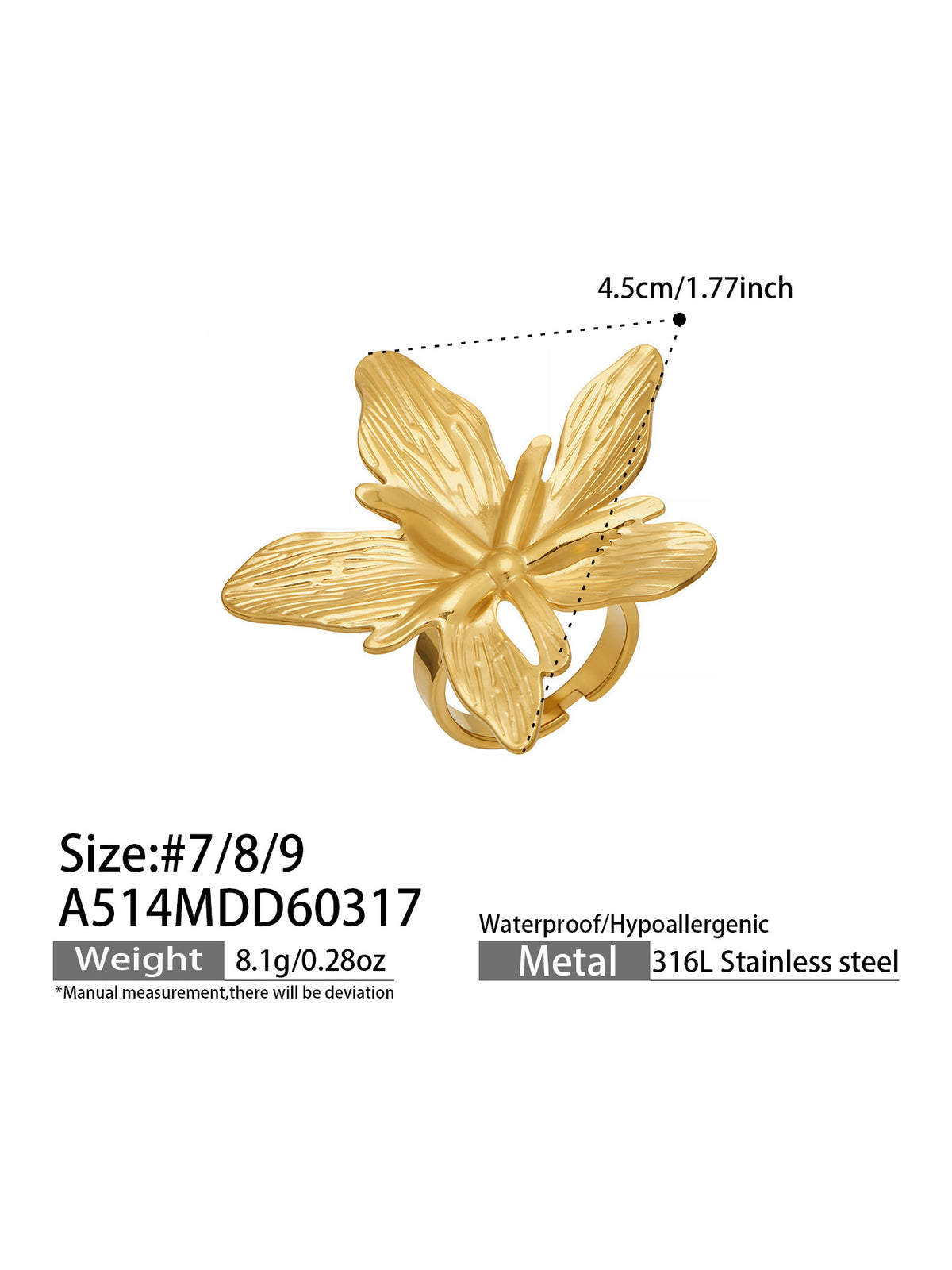 Sculptural Botanical Statement Rings — Choose Your Style