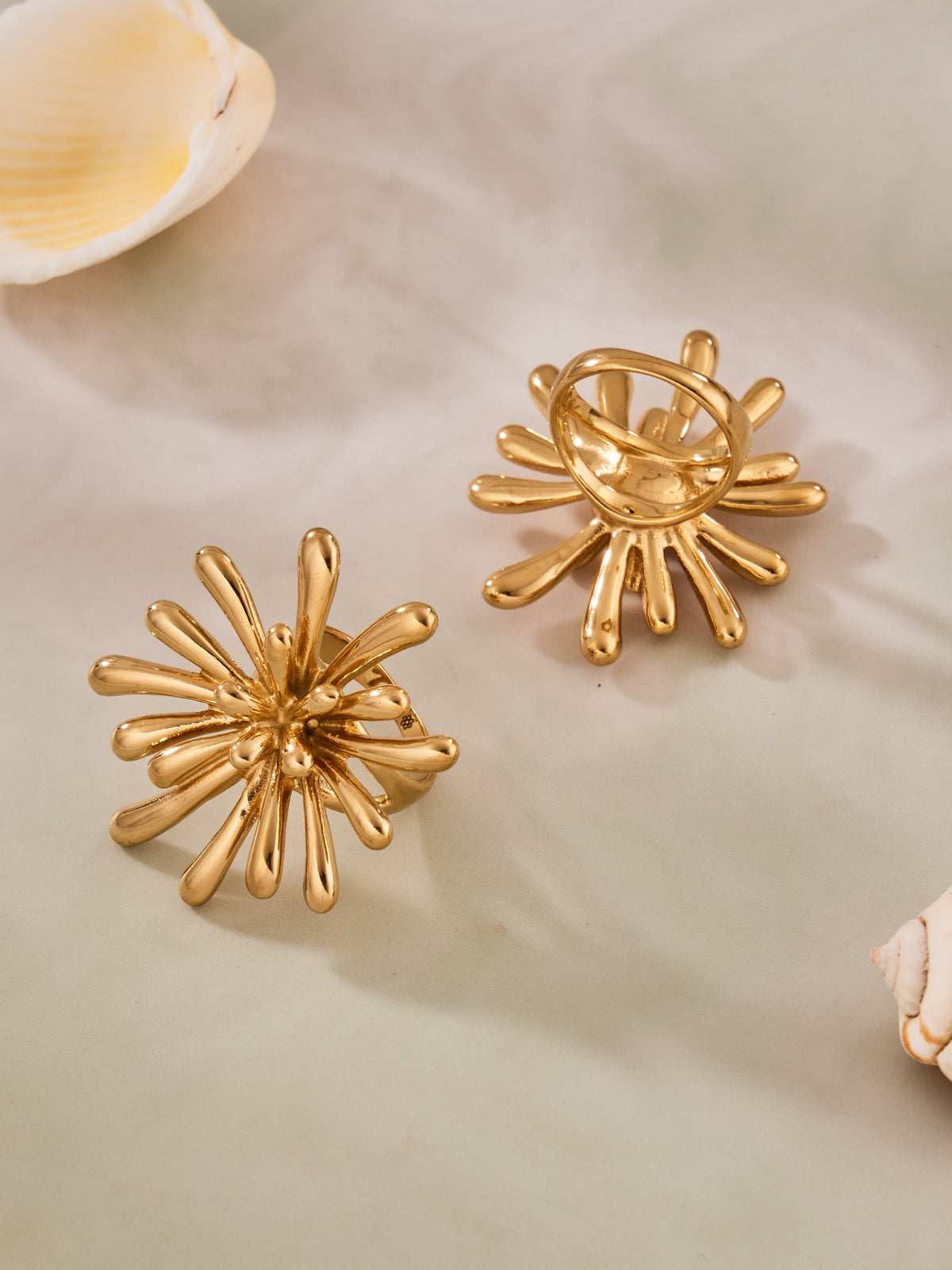 Sculptural Botanical Statement Rings — Choose Your Style