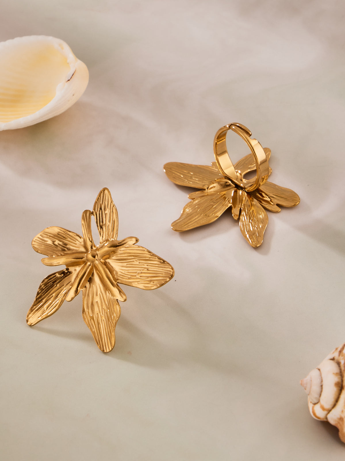 Sculptural Botanical Statement Rings — Choose Your Style