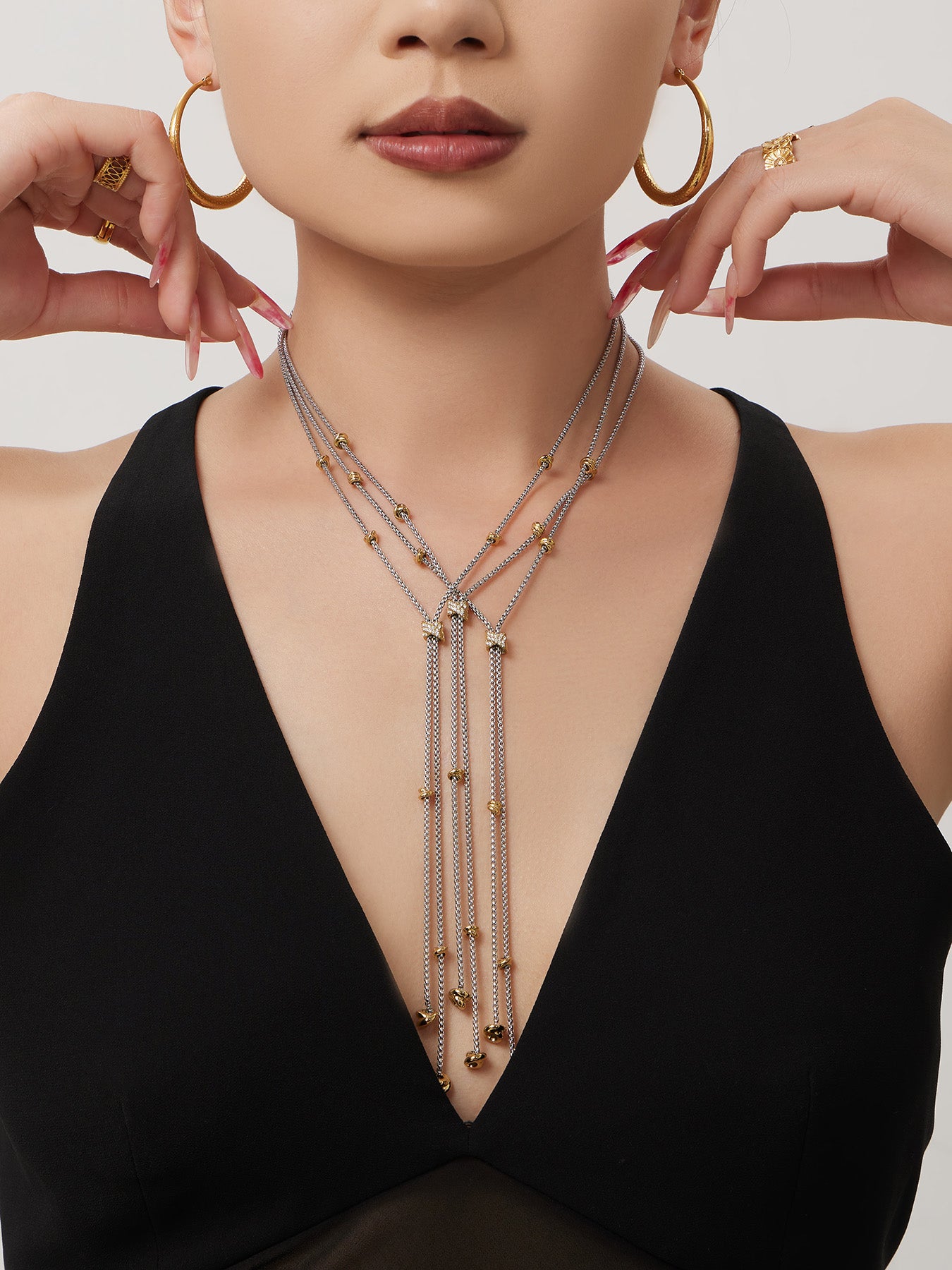 Geometric Zircon Chain Necklace