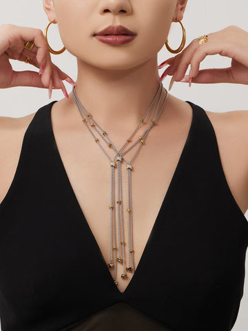 Geometric Zircon Chain Necklace
