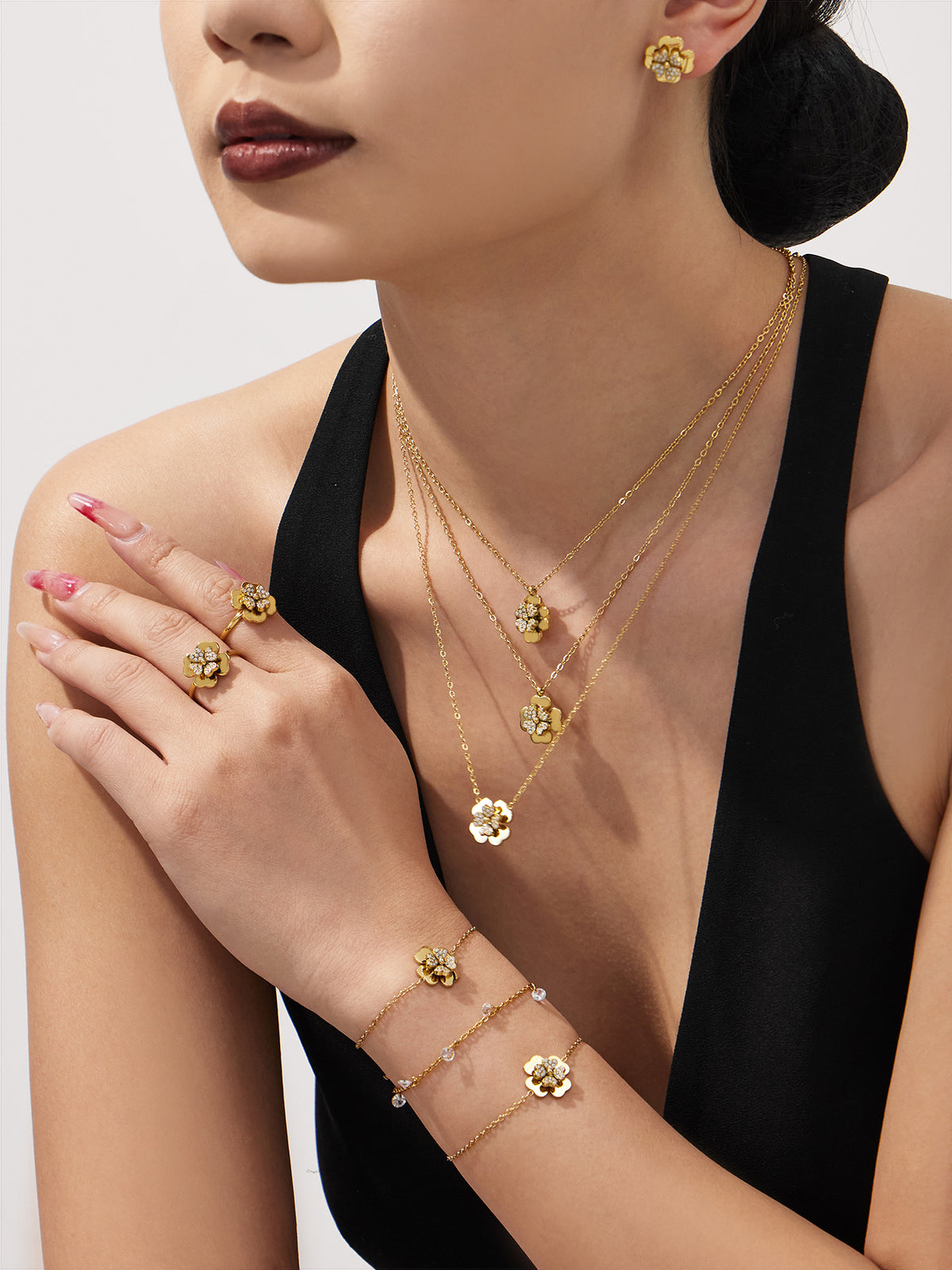 Crystal Camellia Jewelry Collection — Choose Your Piece