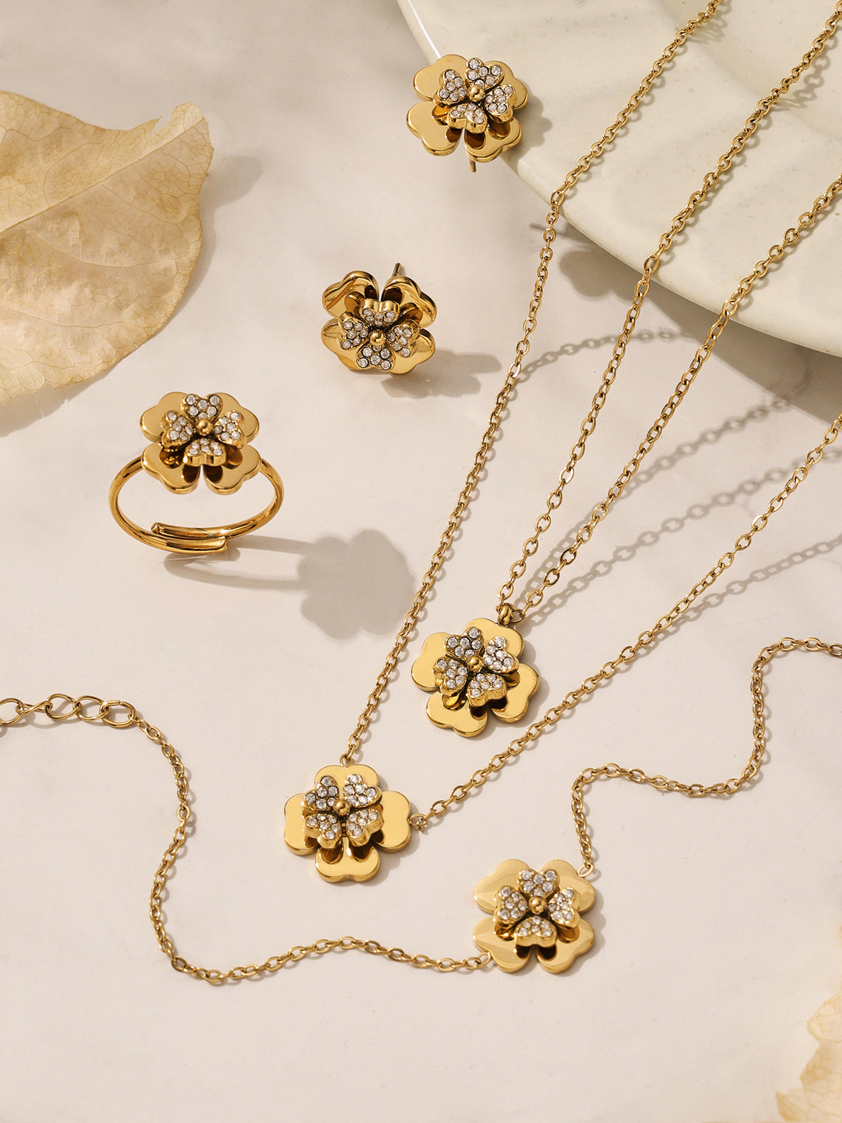 Crystal Camellia Jewelry Collection — Choose Your Piece
