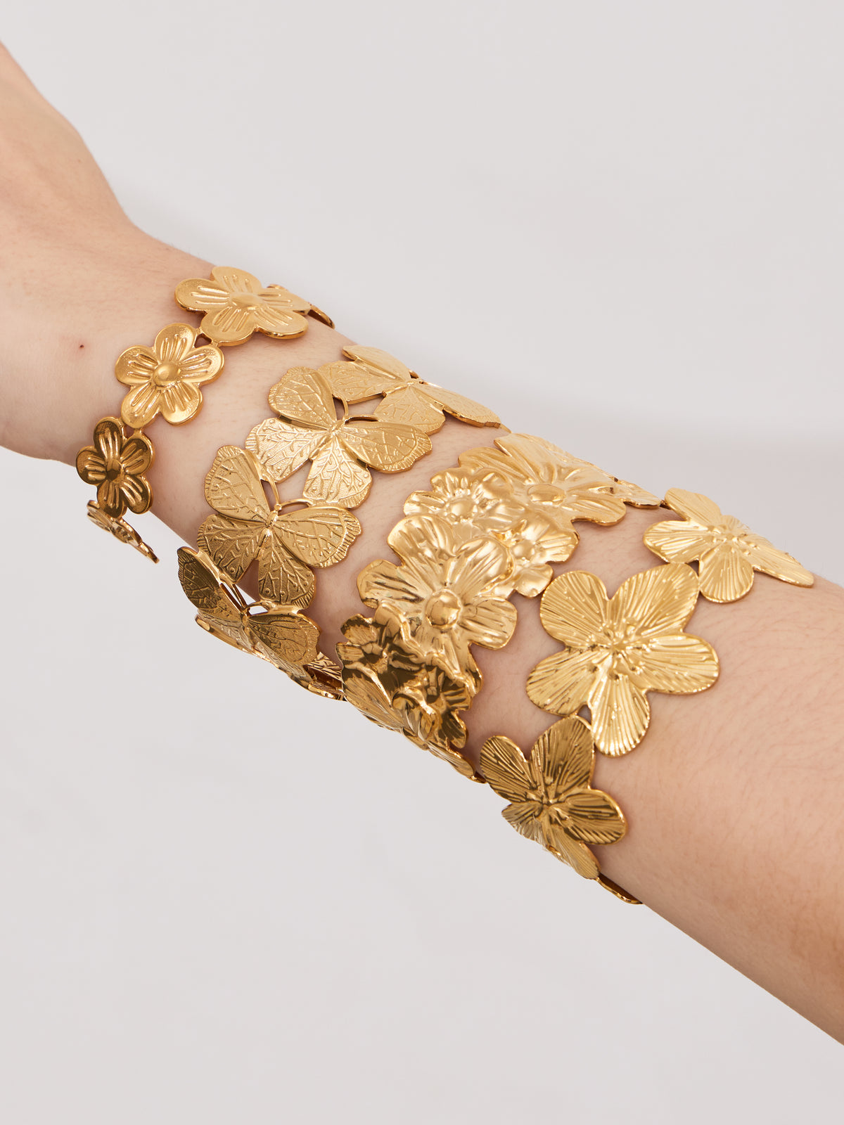 Sculptural Floral Cuff Bracelet Collection — Choose Your Style