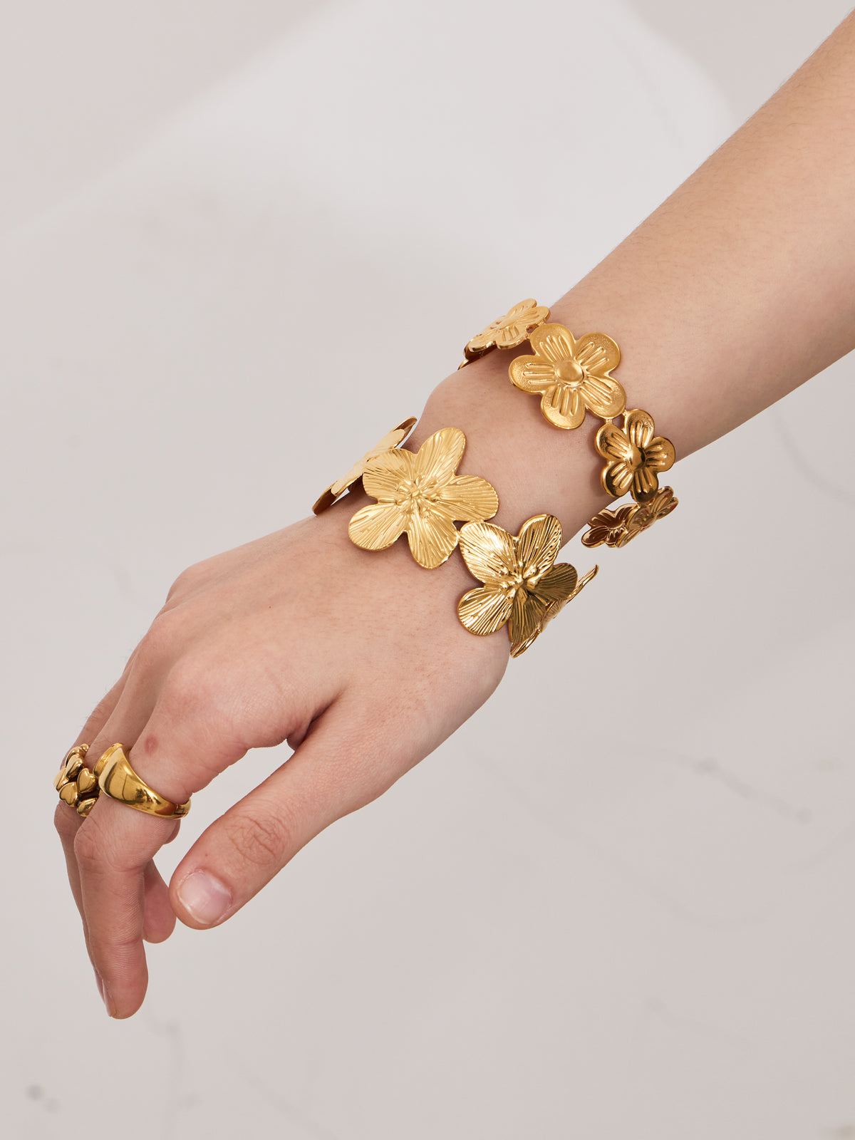 Sculptural Floral Cuff Bracelet Collection — Choose Your Style