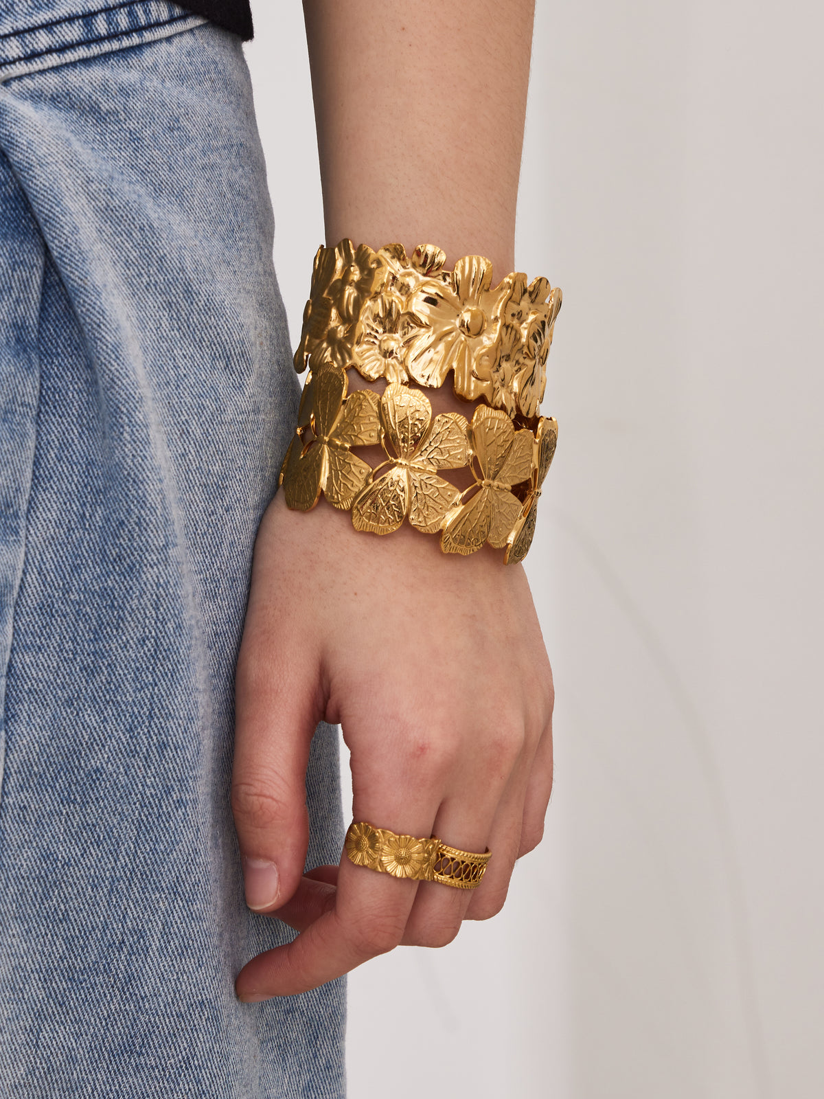 Sculptural Floral Cuff Bracelet Collection — Choose Your Style