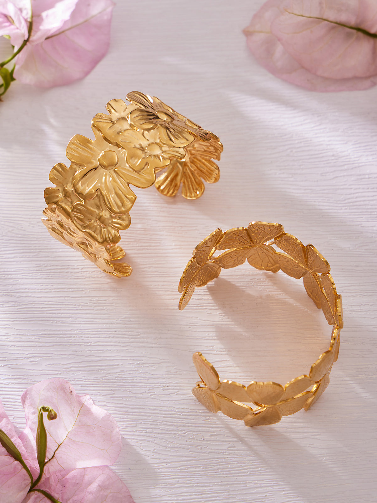 Sculptural Floral Cuff Bracelet Collection — Choose Your Style