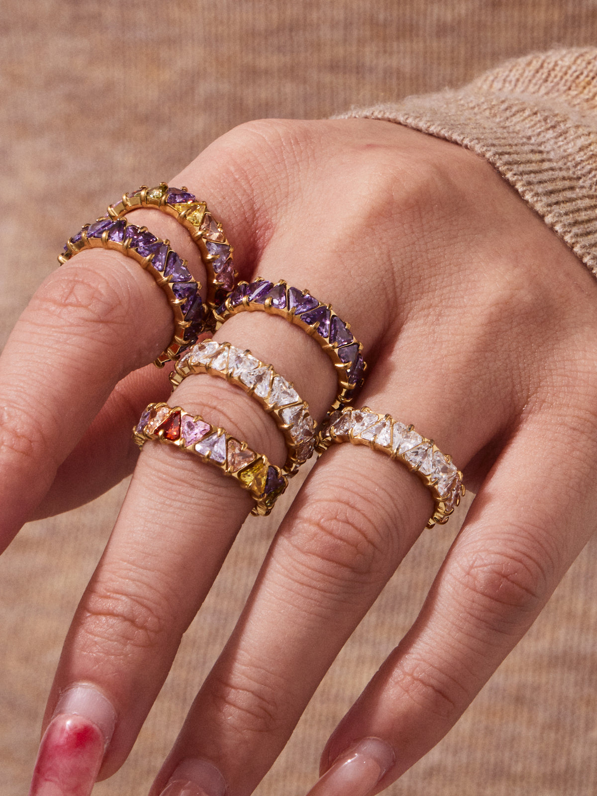 Prism Triangle Eternity Ring — Choose Your Finish