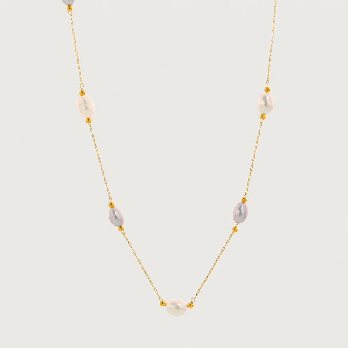 Lustre Pearl Station Necklace