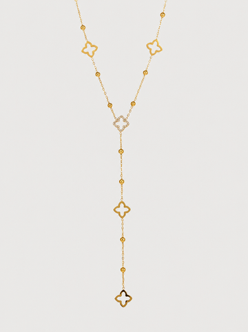 Crystal Clover Y Necklace