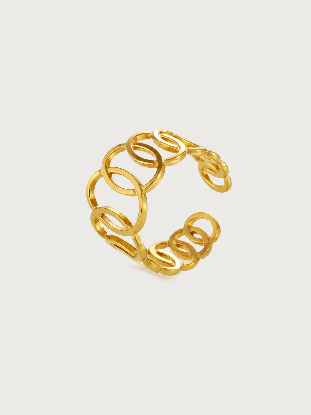 Sculptural Oval Link Ring