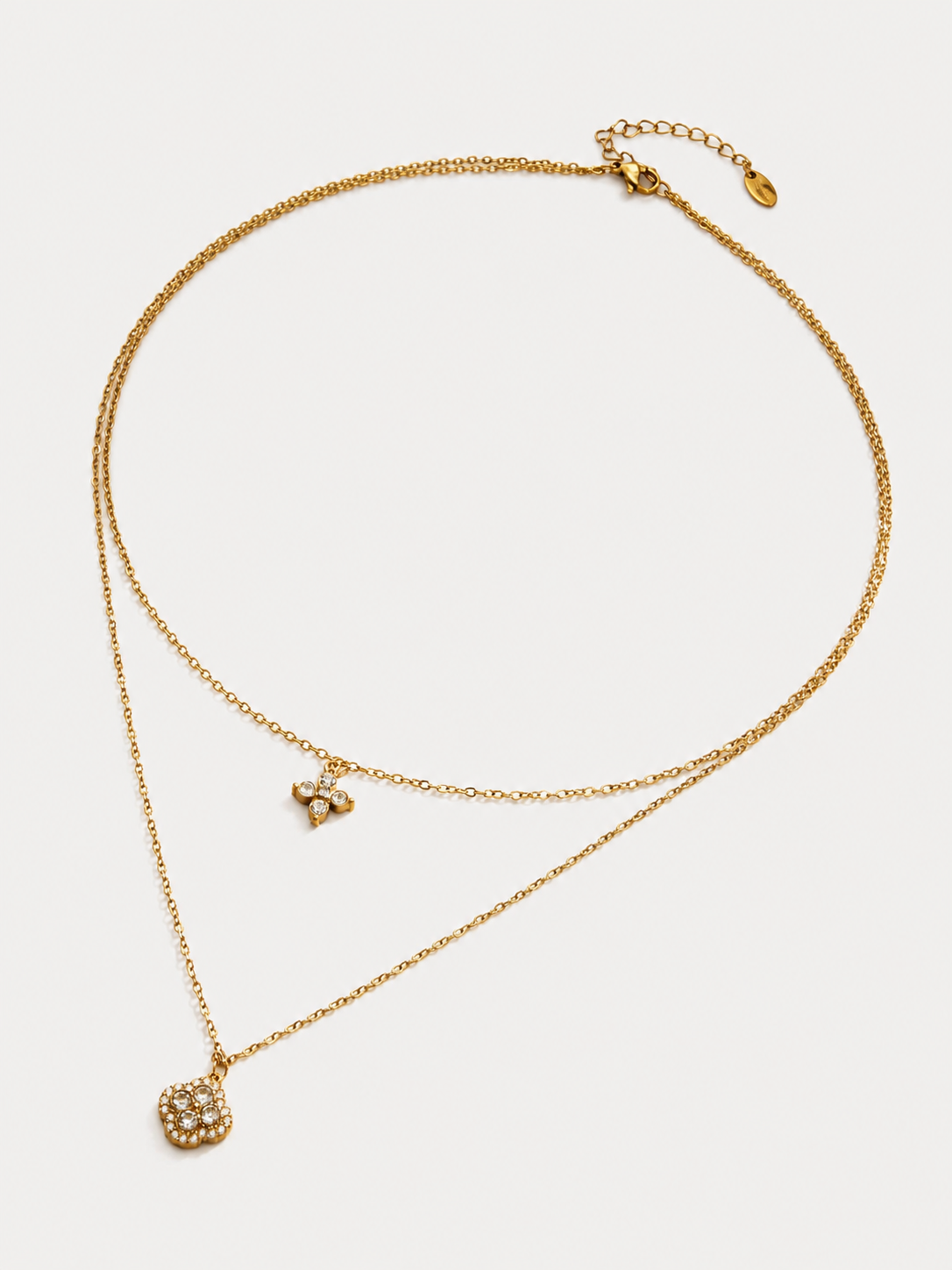Crystal Flower Layering Necklaces