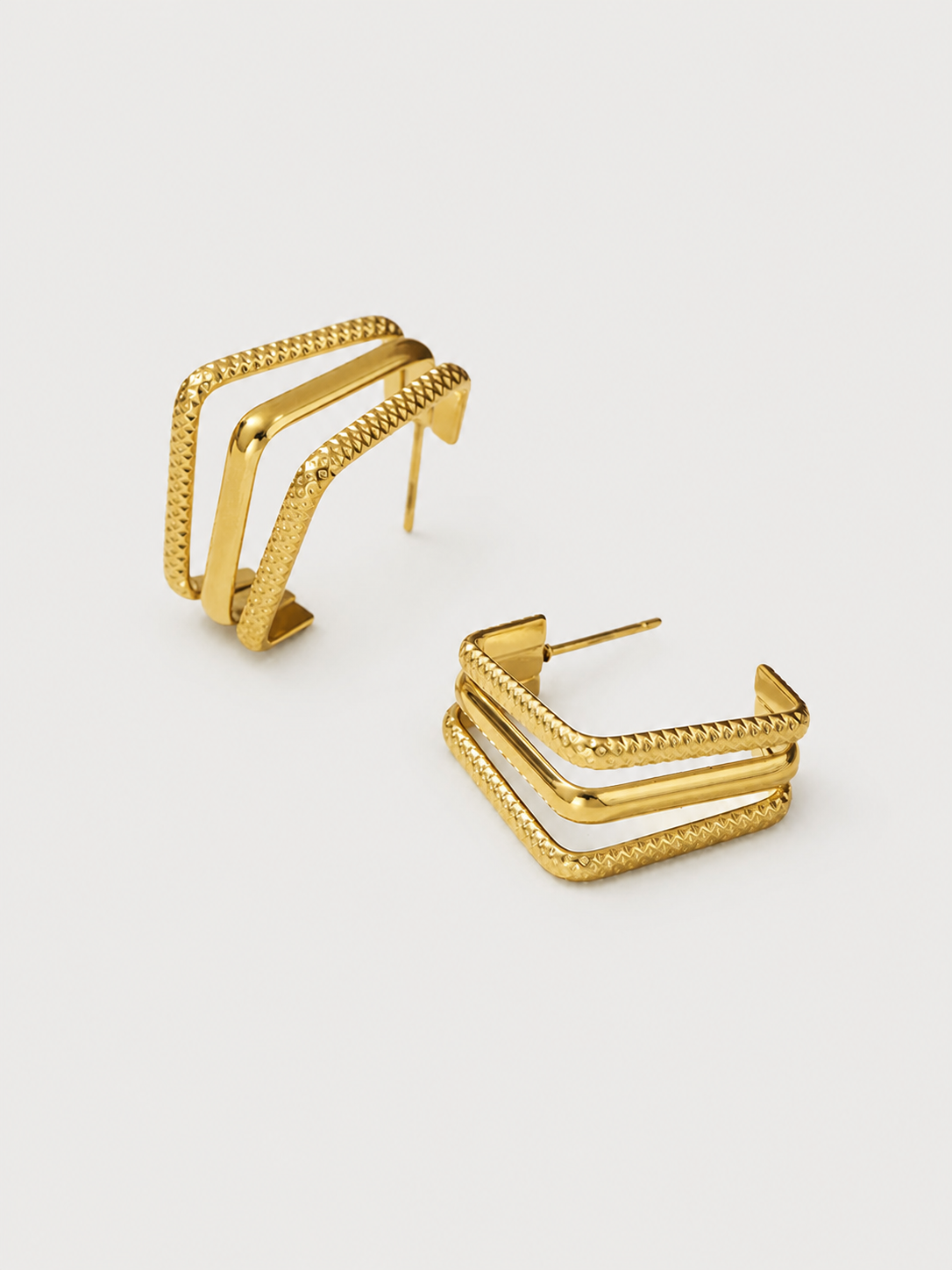 Sculpted Geometric Hoop Earrings