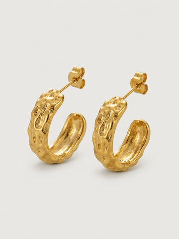 Sculpted Wave Hoop Earrings