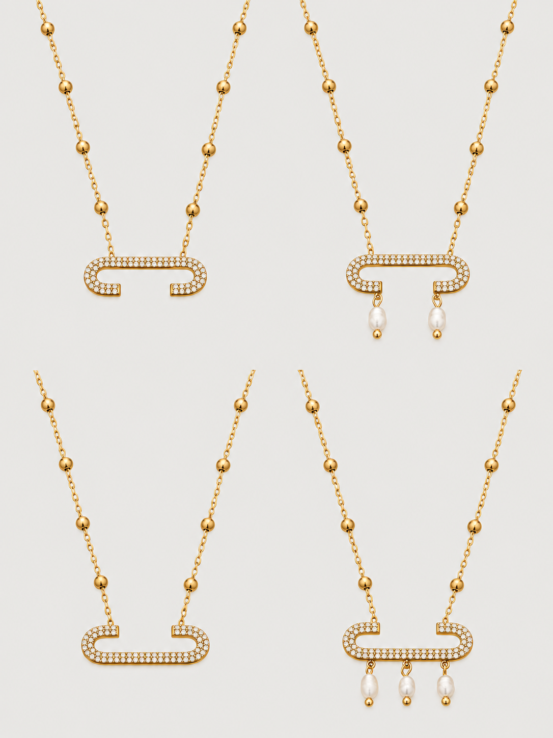 Crystal Safety Pin Necklace — Choose Your Style