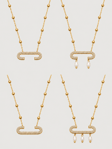 Crystal Safety Pin Necklace — Choose Your Style