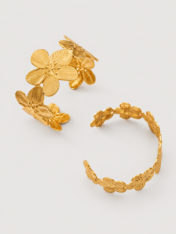 Sculptural Floral Cuff Bracelet Collection — Choose Your Style