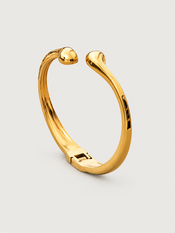 Sculptural Double-Ended Cuff Bracelet — Gold or Silver