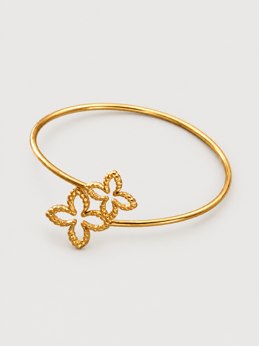 Double Butterfly Open Cuff Bracelet — Gold or Silver