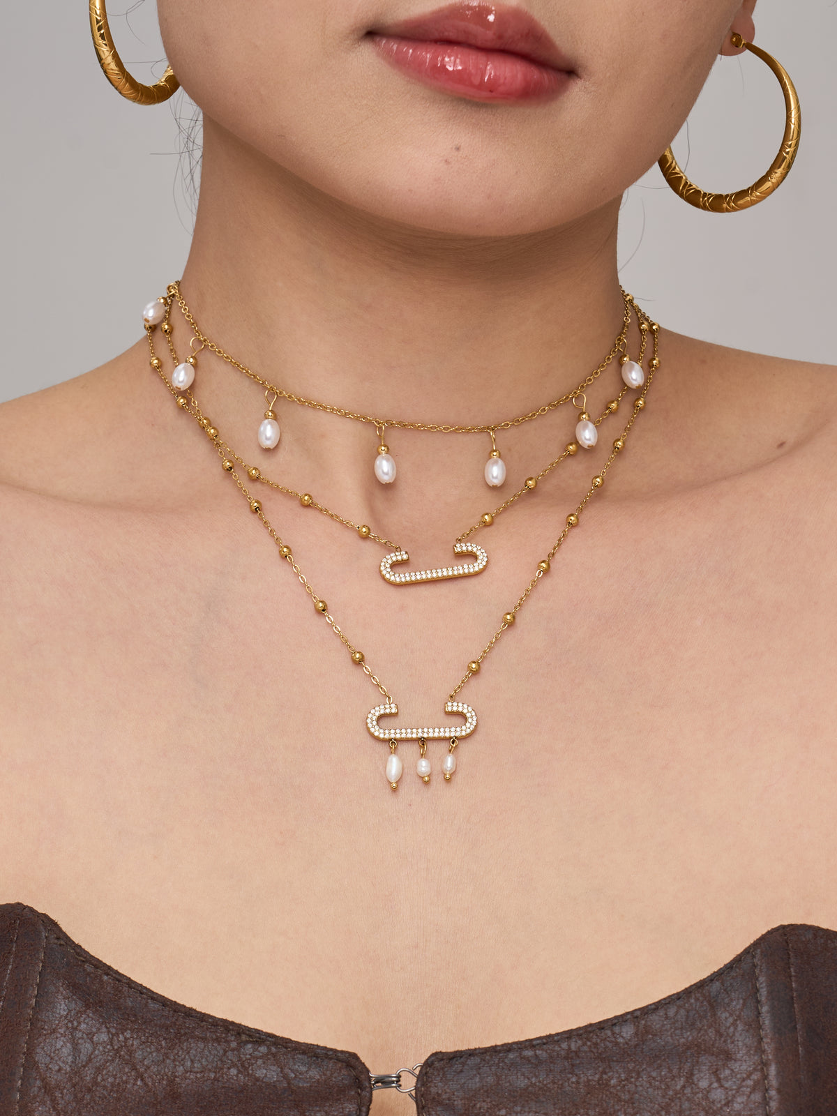 Crystal Safety Pin Necklace — Choose Your Style