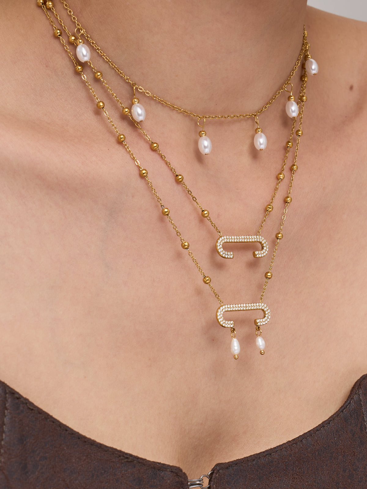 Crystal Safety Pin Necklace — Choose Your Style