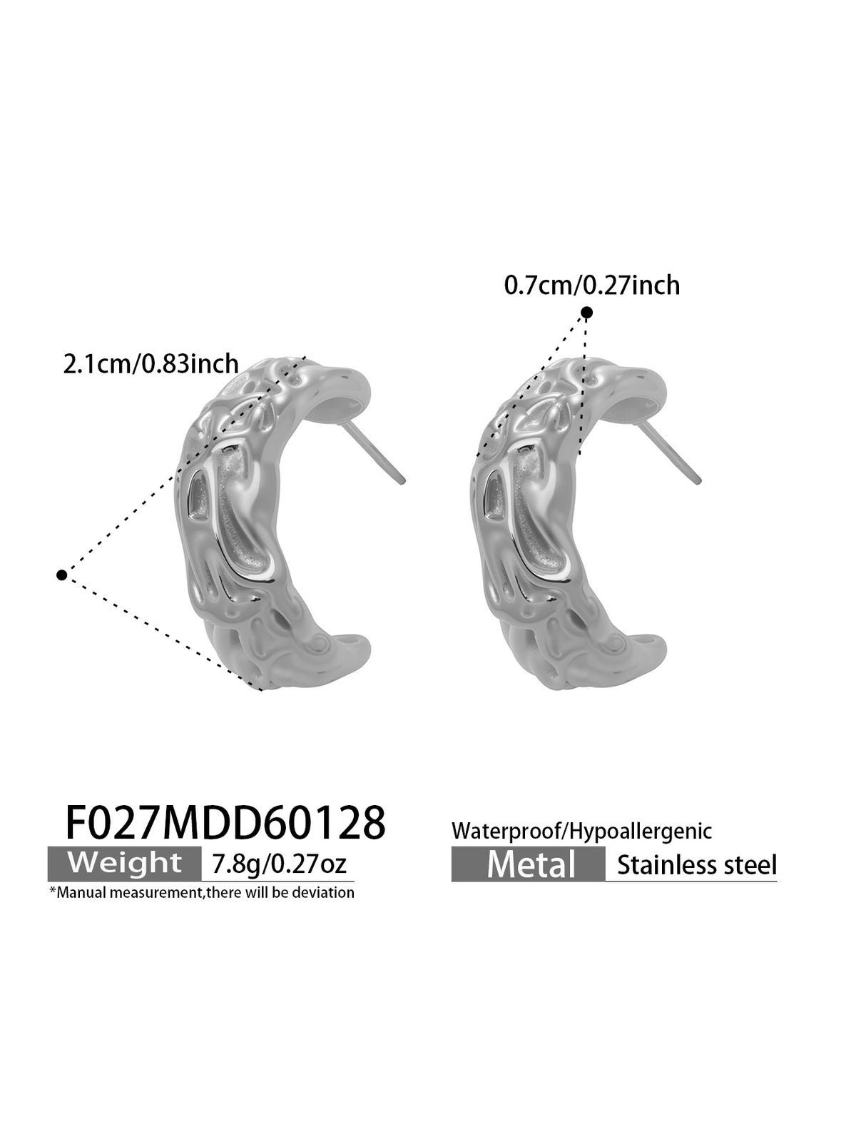 Sculpted Wave Hoop Earrings
