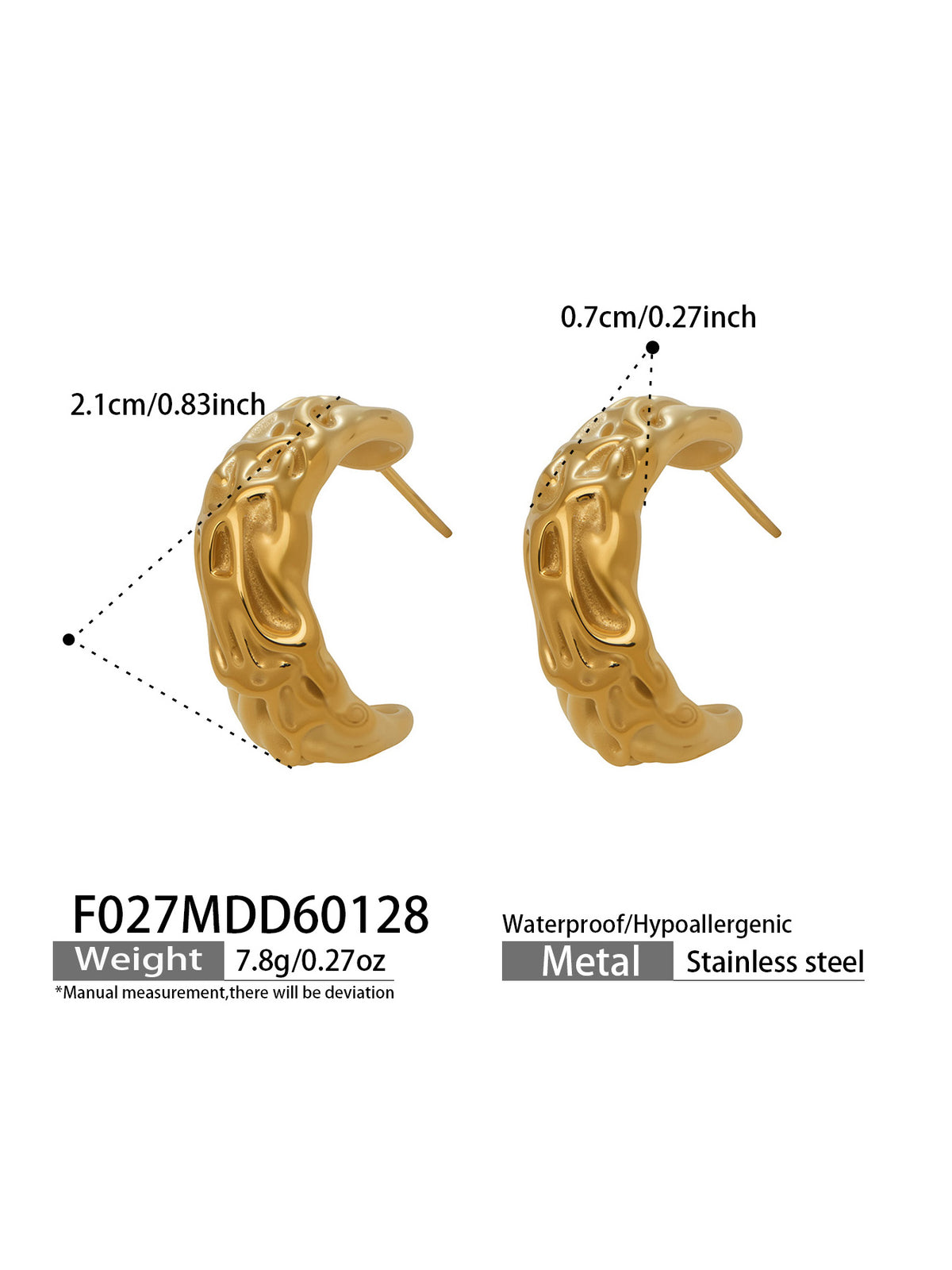Sculpted Wave Hoop Earrings