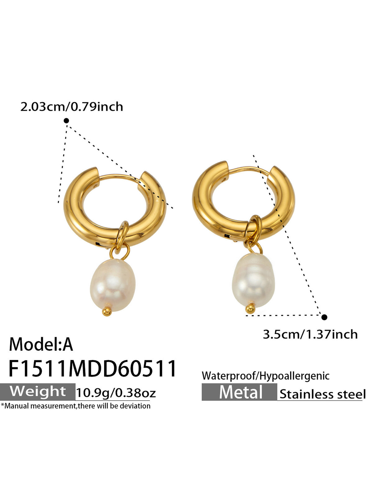 Pearl Charm Hoops