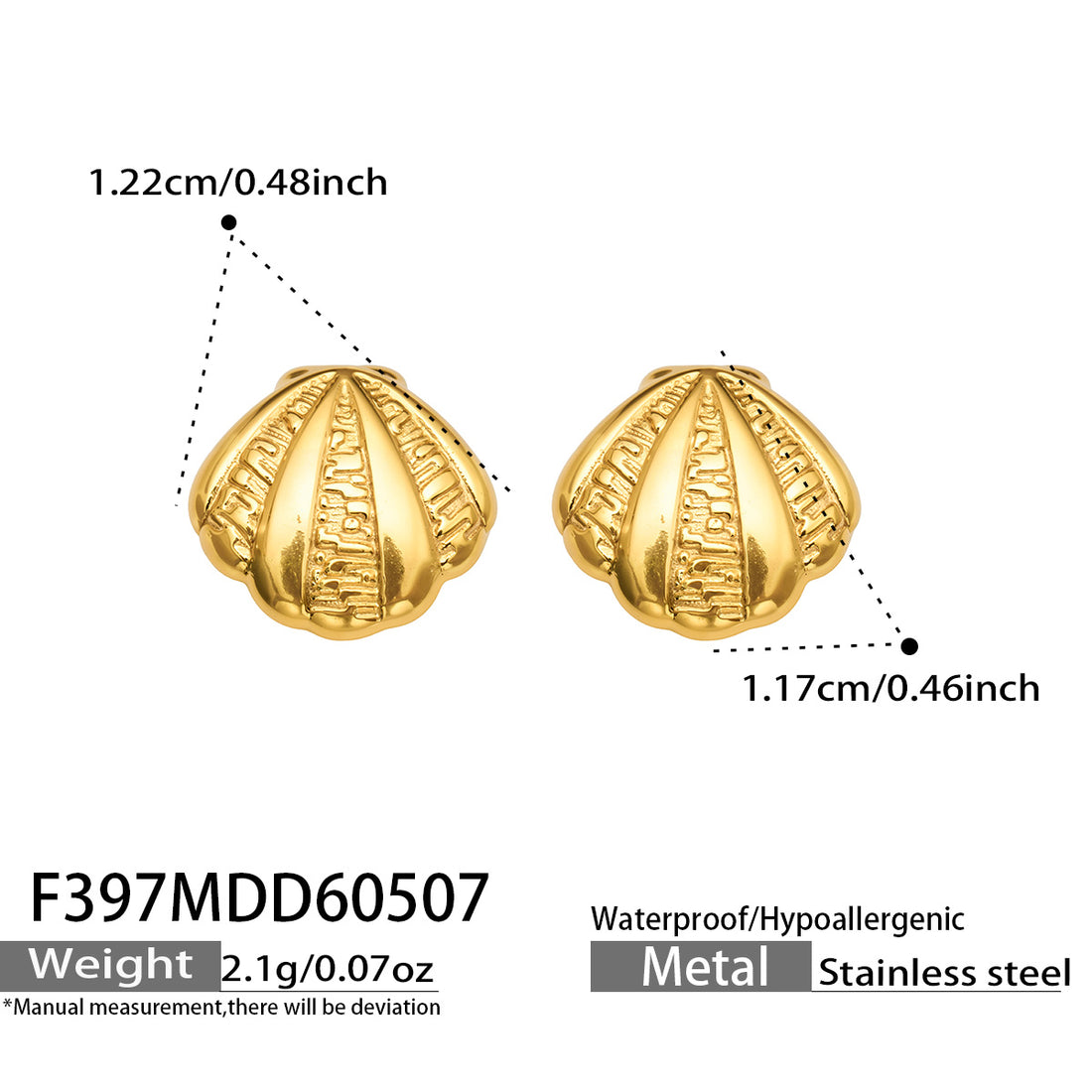 Sculpted Shell Studs