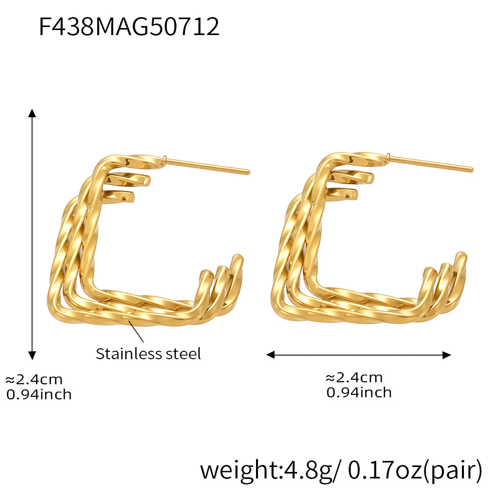 Sculpted Geometric Hoop Earrings